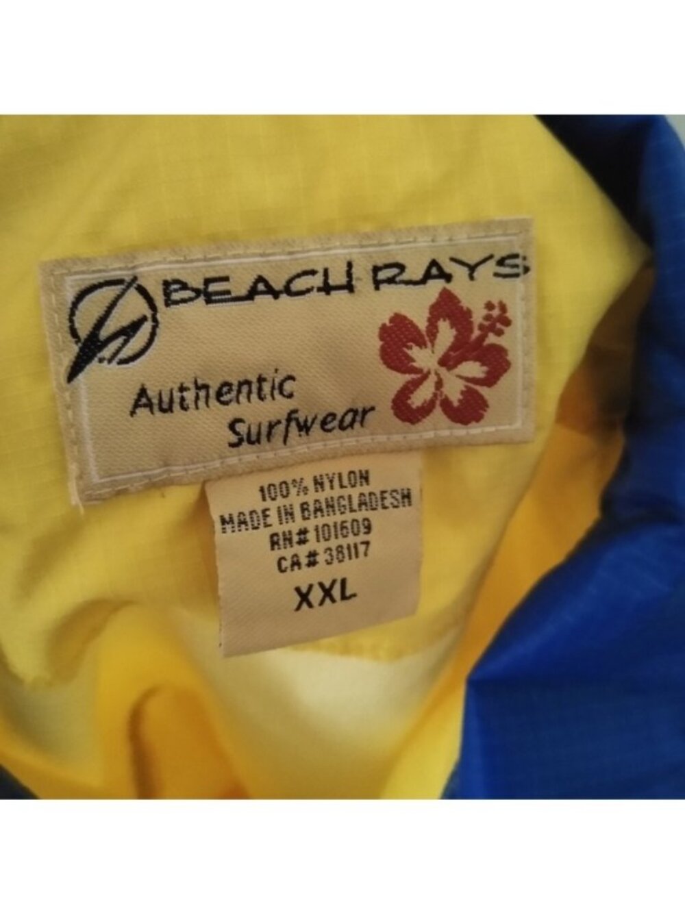 Beach Rays Yellow + Blue 1/4 Zip Jacket, XXL - Picture 7 of 9